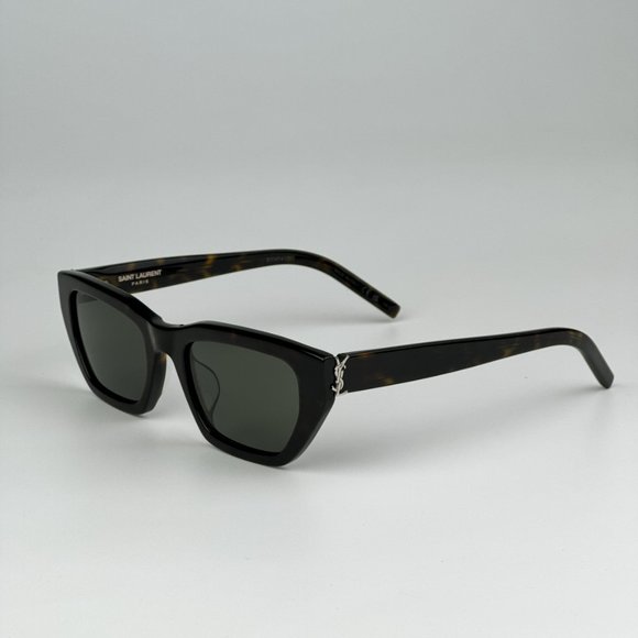 Saint Laurent SLM127/F 002 BRAND NEW Sunglasses Havana Green Cat Eye Women - Picture 9 of 14